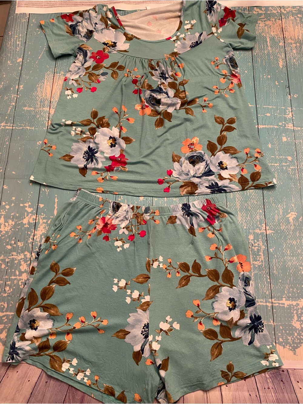 Sage Green Floral Pajama Set